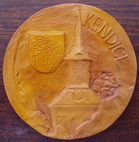 medaila obce Kendice - vypalená a patinovaná